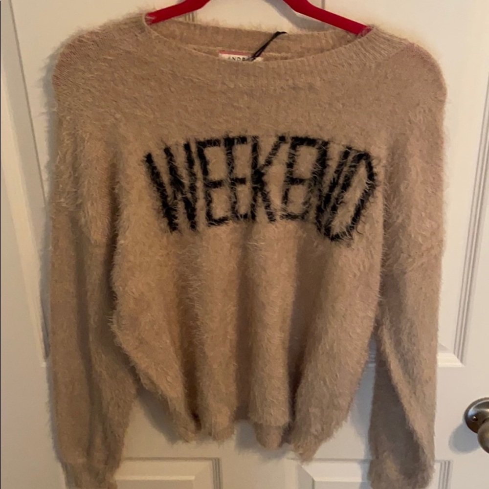 Weekend fuzzy sweater